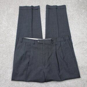 LAUREN Ralph Lauren Pants Mens 38x34 Gray Total Comfort 100% Wool Pleated